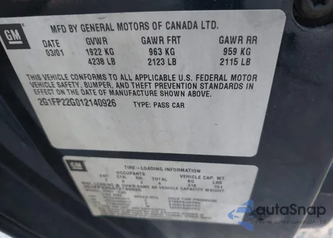 2001 Chevrolet Camaro Z28 из США, поврежденный, VIN 2G1FP22G012140926